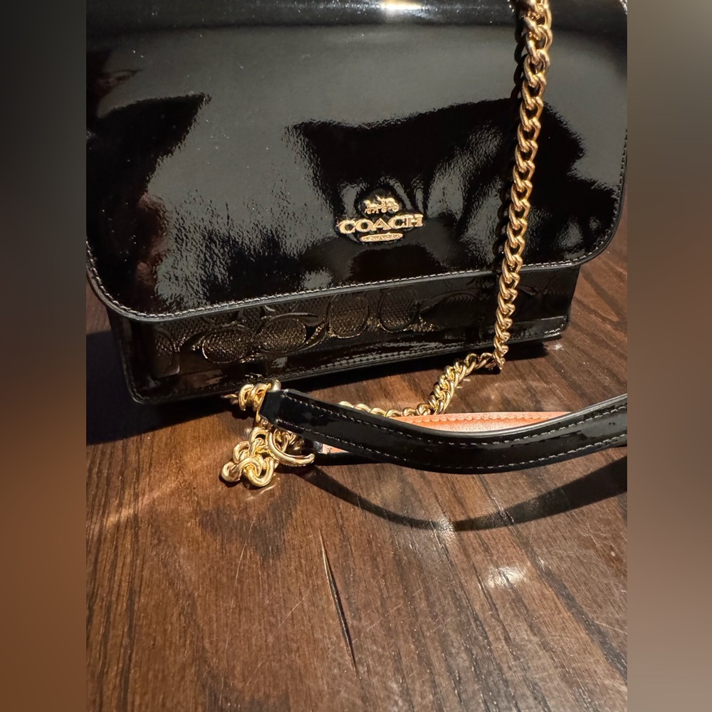 Coach Klare Crossbody Black and Gold Chain Shoulder Bag